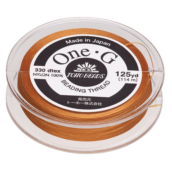Thread, One-G™, nylon, pkg/125 yards, orange, size 0. image number 0