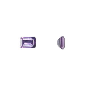 Amethyst 1pkg1, hand-cut faceted emerald-cut gem natural 7x5mm