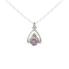 Amethyst / sterling silver 1pkg1, beaded drop natural antiqued 11x9mm image number 0