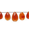 Carnelian 1pkg10, hand-cut top-drilled faceted puffed teardrop bead, graduated 16x12mm-33x24mm medium to dark image number 0