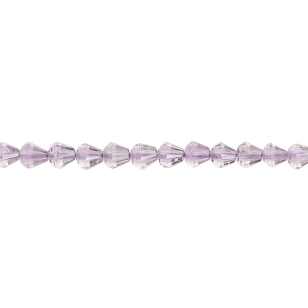 Amethyst 1pkg1, hand-cut faceted teardrop bead natural B+ grade, 14 inch 4-5mm image number 0