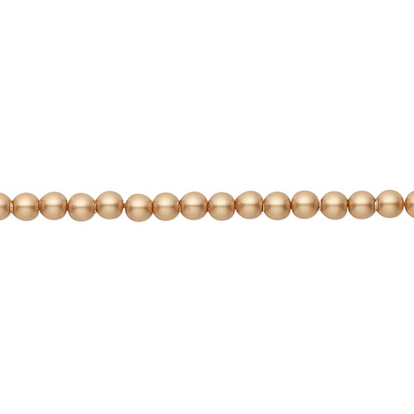 Pearl 100pk vintage gold, Crystal Passions® 3mm round 5810 image number 0
