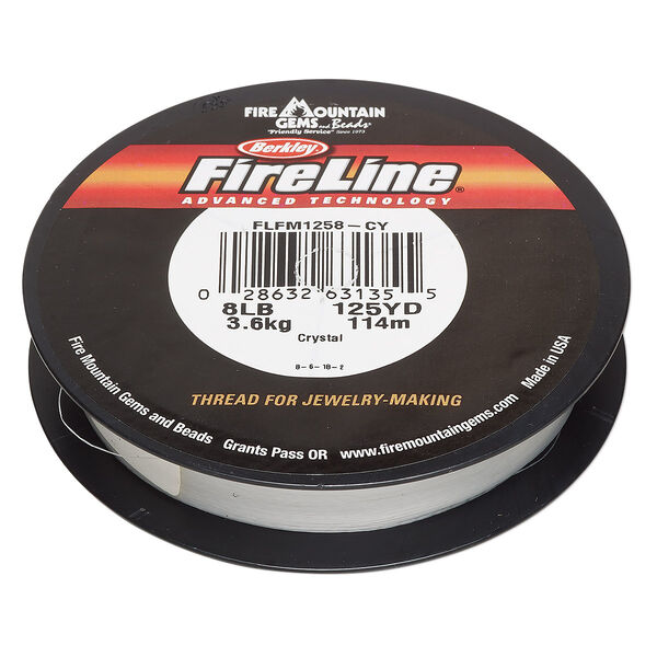 Thread, Berkley® FireLine®, gel-spun polyethylene, crystal, 0.18mm diameter 4-fiber braid, 8-pound test. Sold per 125-yard spool. image number 0