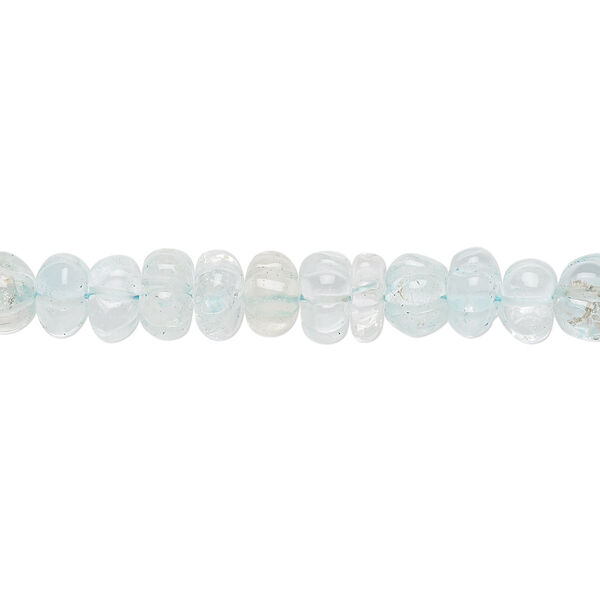 Bead, quartz crystal (dyed), blue, 6x3mm-7x5mm hand-cut carved flower rondelle, B grade, Mohs hardness 7. Sold per 14-inch strand. image number 0