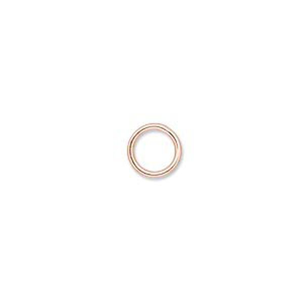 Jump ring, copper-plated brass, 8mm soldered round, 6.2mm inside diameter, 18 gauge. Sold per pkg of 100. image number 0