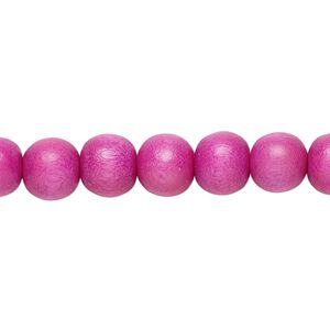 Bead, Taiwanese cheesewood (dyed / waxed), light purple, 7-8mm round. Sold per pkg of (2) 15-1/2" to 16" strands.
