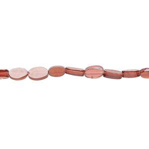 Rhodolite garnet 1pkg1, hand-cut flat oval bead natural 15.5-16 inch 5x3mm-9x7mm