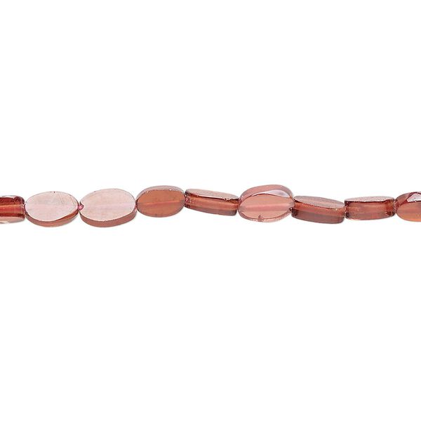 Rhodolite garnet 1pkg1, hand-cut flat oval bead natural 15.5-16 inch 5x3mm-9x7mm image number 0