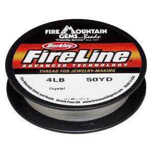 Thread, Berkley® FireLine®, gel-spun polyethylene, crystal, 0.13mm diameter 4-fiber braid, 4-pound test. Sold per 50-yard spool.