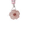 Strawberry quartz / garnet 1pkg1, top-drilled hand-cut 1sided carved flower bead natural, 16mm image number 0