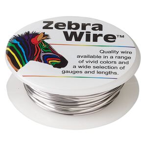 Wire, Zebra Wire™, color-coated copper, titanium, round, 18 gauge. Sold per 10-yard spool.