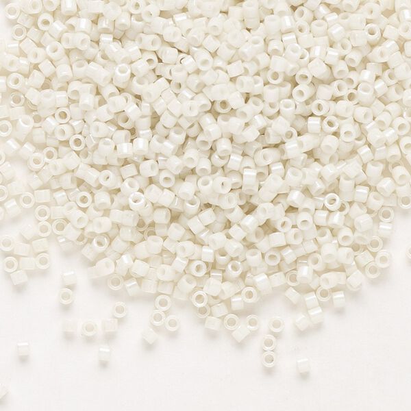 Seed bead, Delica®, glass, pkg/7.5g, #11 round, opaque glazed luster limestone (DB-0211). image number 0