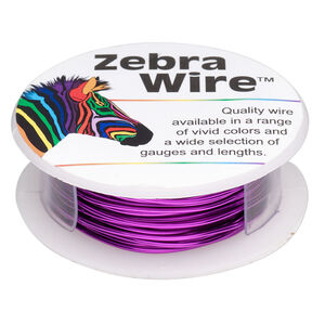 Wire, Zebra Wire&trade;, color-coated copper, magenta, round, 18 gauge. Sold per 10-yard spool.