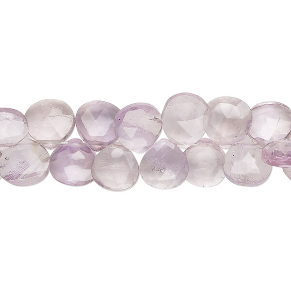 Lavender amethyst 1pkg1, hand-cut top-drilled faceted puffed teardrop bead natural 7 inch 7x7mm-9x8mm image number 0