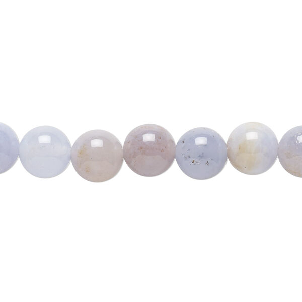 Bead, blue chalcedony (natural), 8mm round, C grade, Mohs hardness 7. Sold per 15-1/2" to 16" strand. image number 0