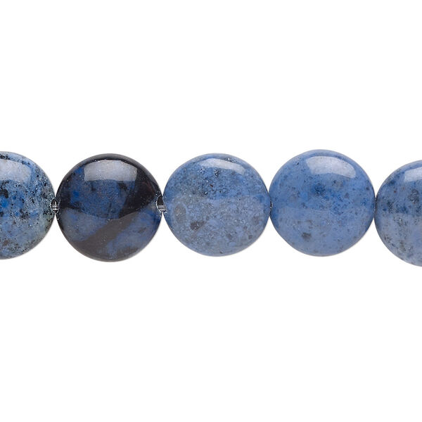 Bead, sunset dumortierite (natural), 12mm puffed flat round, B grade, Mohs hardness 6-1/2 to 7. Sold per 8-inch strand, approximately 15 beads. image number 0