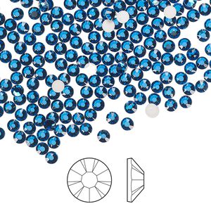 Flat back 1440pk Capri blue foil back, Preciosa MAXIMA Czech crystal rhinestone 2.5-2.7mm chaton rose round SS9