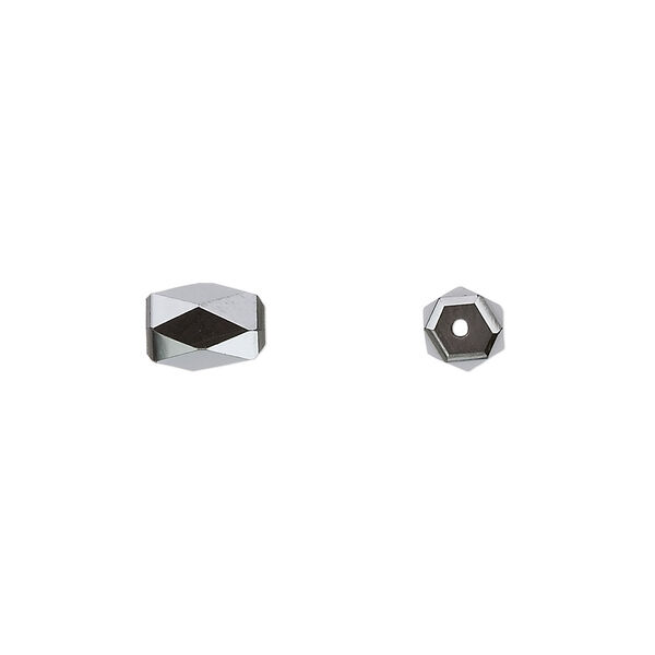 Bead, Hemalyke™ (man-made), magnetic, 9x6mm faceted rectangle. Sold per pkg of 10. image number 0