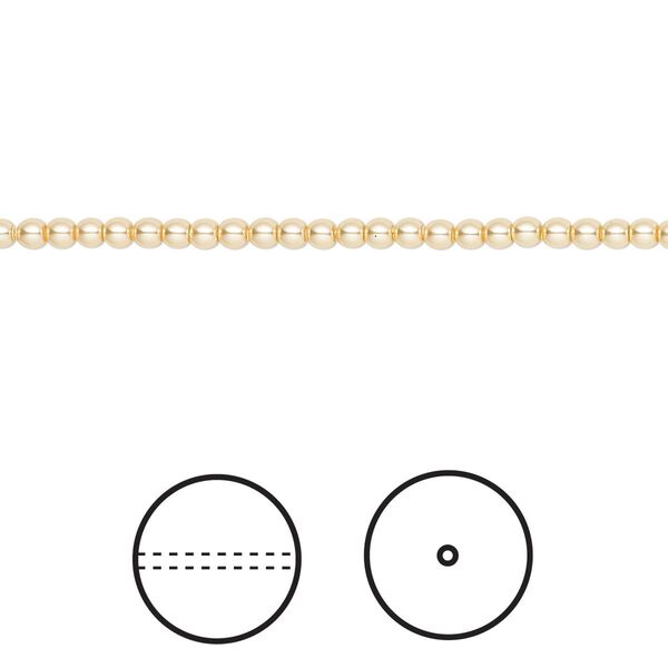 Pearl 1000pk gold, Swarovski® 2mm round 5810 image number 0
