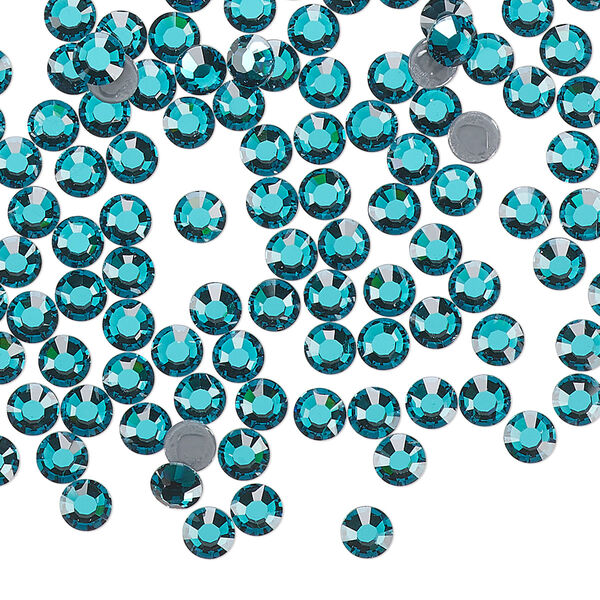 Flat back, Dance With Me™ crystal hotfix rhinestone, blue zircon, foil back, 3.8-4mm rose, SS16. Sold per pkg of 144 (1 gross). image number 0