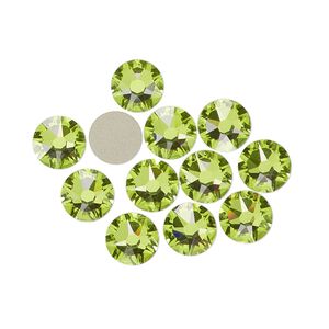 Flat back 12pk citrus green foil back, Crystal Passions® 7.07-7.27mm round SS34 2088