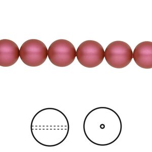 Pearl 250pk mulberry pink, Swarovski® 8mm round 5810