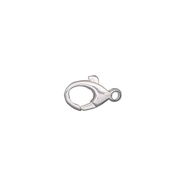Clasp lobster claw 1pkg1 sterling silver, 10x7mm, 1-strand image number 0