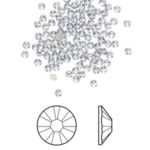 Flat back 1440pk crystal blue shade foil back, Swarovski® 2.1-2.3mm rose round SS7 2058