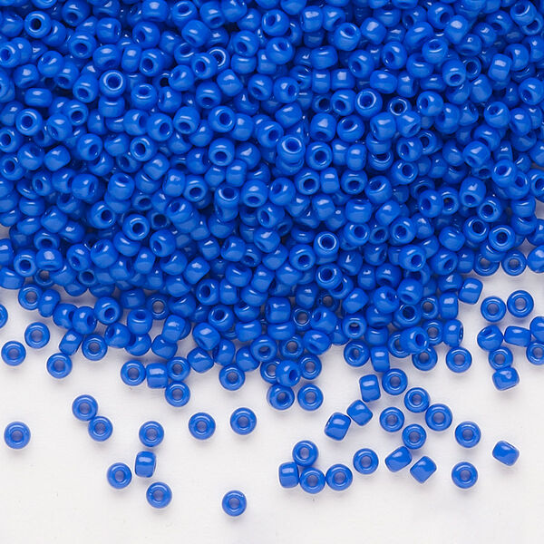 Seed bead, Dyna-Mites™, glass, pkg/40g, #11 round, opaque medium blue, (739 11/0 RR). image number 0