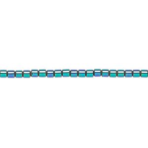 Hemalyke™ 1pkg1, rainbow titanium-coated tube bead 15.5-16 inch 2mm