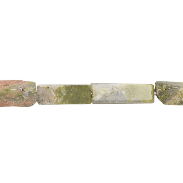 Unakite 1pkg1, rectangle tube bead natural C- grade, 15 inch 14x5mm-15x6mm image number 0