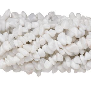 White marble 1pkg10, chip bead natural 34 inch medium