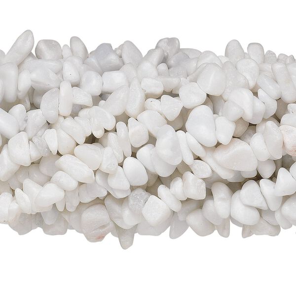 White marble 1pkg10, chip bead natural 34 inch medium image number 0
