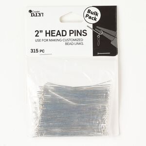 Head pin steel 315pk 2 inch, silver finish 21 gauge.