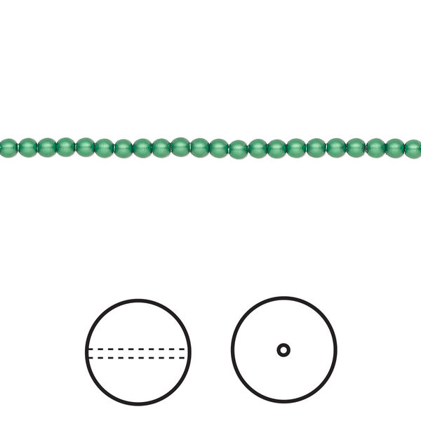 Pearl 100pk eden green, Crystal Passions® 2mm round 5810 image number 0