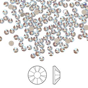 Flat back 144pk light sapphire opal AB foil back, Preciosa MAXIMA Czech crystal rhinestone 2.5-2.7mm chaton rose round SS9