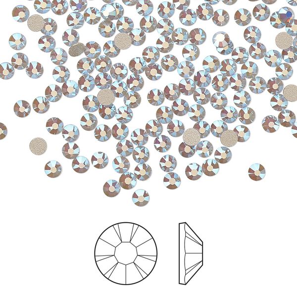 Flat back 144pk light sapphire opal AB foil back, Preciosa MAXIMA Czech crystal rhinestone 2.5-2.7mm chaton rose round SS9 image number 0