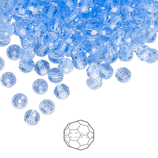 Bead 24pk light sapphire, Preciosa Czech crystal 4mm round image number 0