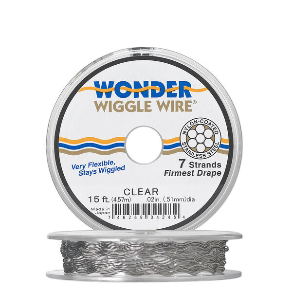Wonder Wiggle Wire®, clear, .02-inch diameter. Sold per pkg of ten 20-inch strands. image number 0