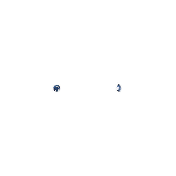 Gem, sapphire (heated), 1.75mm faceted round, A- grade, Mohs hardness 9. Sold per pkg of 2. image number 0