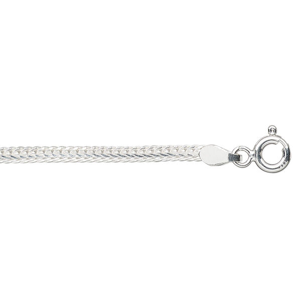 Chain, sterling silver, 2.3mm hammered foxtail, 24 inches. Sold individually. image number 0