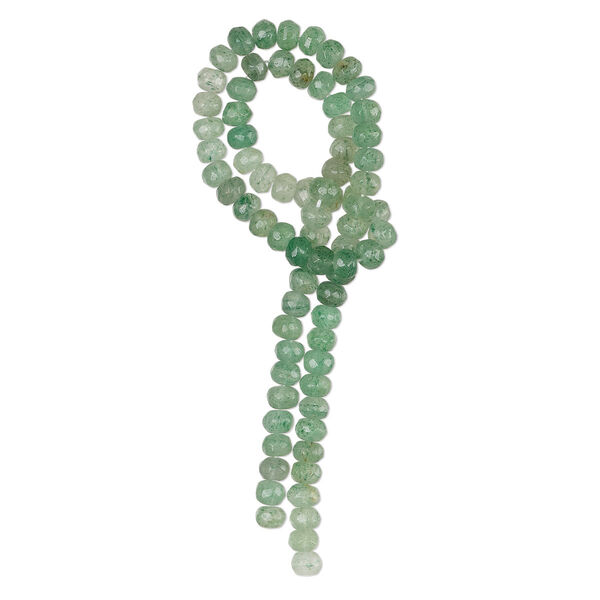 Bead 1pkg1 green aventurine, 5x2mm-7x5mm hand-cut faceted rondelle B grade, 13 inch natural shaded image number 0