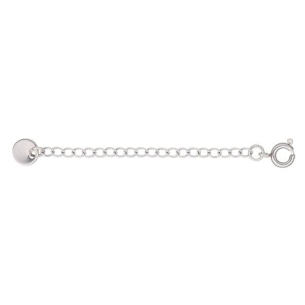 Extender chain, stainless steel, 2.4mm curb with 6.5mm flat round, 2 inches with springring clasp. Sold individually. image number 0