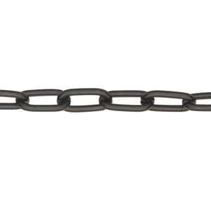 Chain 1pkg1 cable, 6mm long, aluminum / anodized black 5 foot unfinished