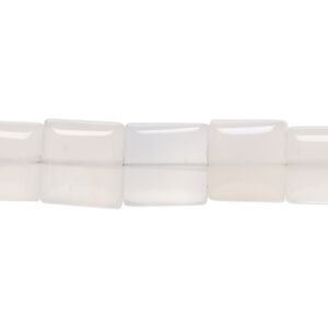 Chalcedony 1pkg1, hand-cut puffed square bead natural 14 inch 11x9mm-15x10mm