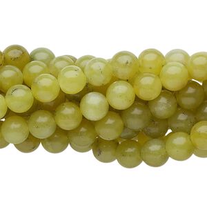 Olive new "jade" 1pkg10, round bead natural 15.5-16 inch 6mm