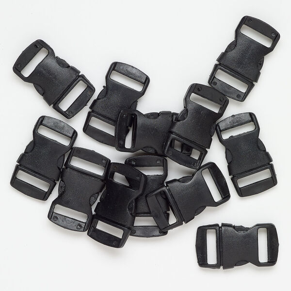 Clasp buckle 1pkg12, 30x16mm, plastic black 1-strand image number 0