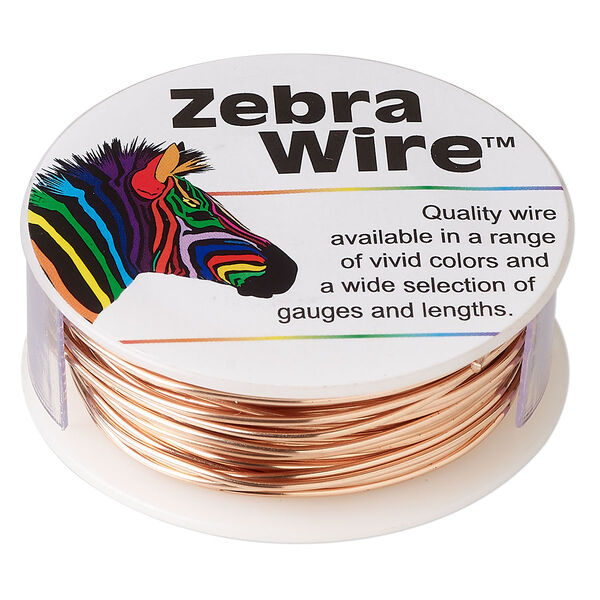 Wire, Zebra Wire™, natural copper, round, 18 gauge. Sold per 1/4-pound spool, approximately 17 yards. image number 0