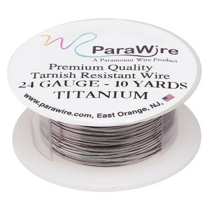 Wire, ParaWire™, titanium-finished copper, round, 24 gauge. Sold per 10-yard spool.