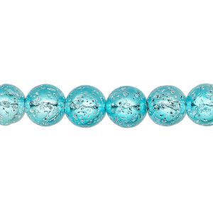Lava rock 1pkg1, electrocoated round bead 15.5-16 inch 7-8mm